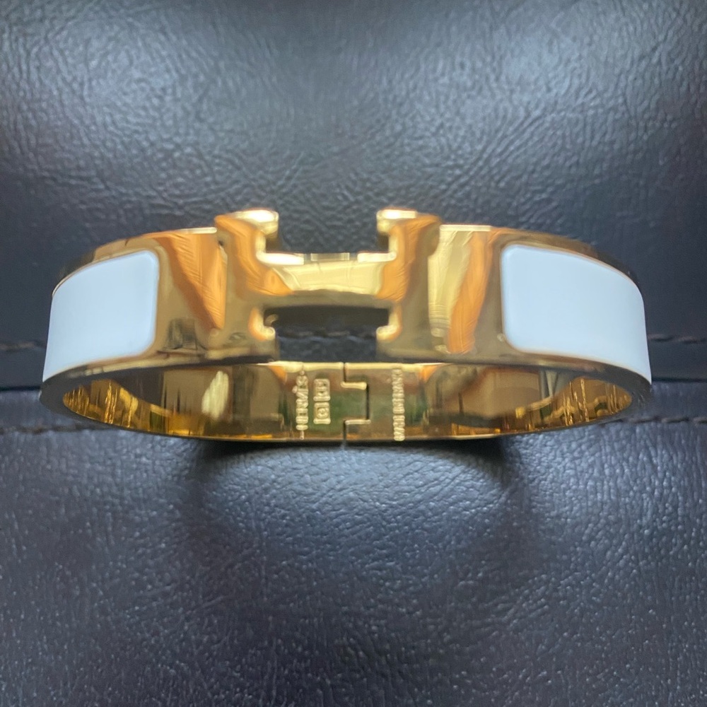 Gold and White Wearable Bracelet